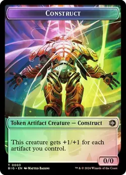 1x Foil Construct/Treasure Token, OTJ Tokens, MTG, 1 pack, Magic - Image 1