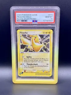 2003 Pokemon Card Black Star Promo #012 Pikachu Holo Swirls PSA 10 GEM MINT - Image 1