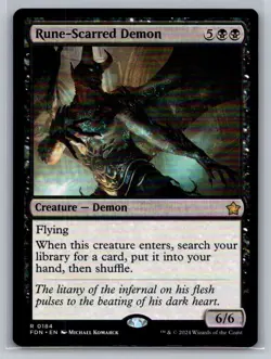 Rune-Scarred Demon - #184 - Foundations Rare - Near Mint or Better - Image 1