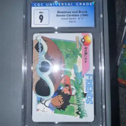 CGC 9 BLASTOISE & BROCK 1998 POKEMON JPN BANDAI CARDDASS #113 - Image 1