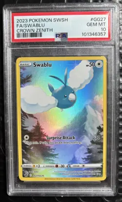 2023 Pokemon FA/Swablu Sword & Shield Crown Zenith #GG27 PSA 10 GEM MINT - Image 1