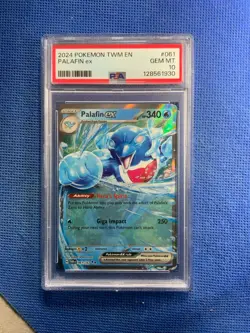 Palafin EX Holo Ultra Rare #61 Pokemon Twilight Masquerade 2024 TCG PSA 10 - Image 1