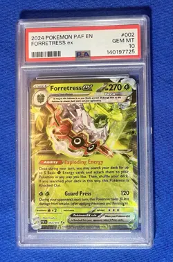 2024 Pokemon Paldean Fates FORRETRESS EX #002 Holo PSA 10 GEM MINT - Image 1