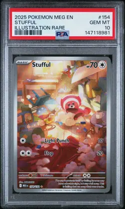 2025 Pokemon Mega Evolution Stufful Illustration Rare #154/132 PSA 10 - Image 1