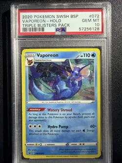 2020 POKEMON SWSH BLACK STAR PROMO TRIPLE BLISTERS PACK VAPOREON-HOLO PSA 10 - Image 1