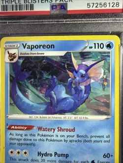 2020 POKEMON SWSH BLACK STAR PROMO TRIPLE BLISTERS PACK VAPOREON-HOLO PSA 10 - Image 2