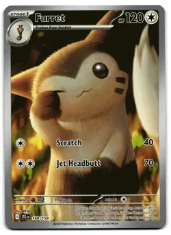 Furret 168/159 - 🌊 Journey Together Illustration Rare Pokemon TCG 🖤 - LP - Image 1
