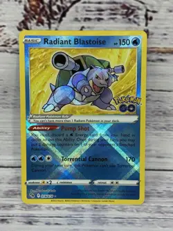 Pokemon TCG Radiant Blastoise 018/078 Rare Holo NM Pokemon Go Single - Image 1