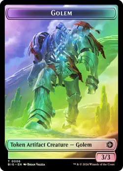 2x Foil Golem/Mercenary Token, OTJ Tokens, MTG, 2 pack, Magic - Image 1