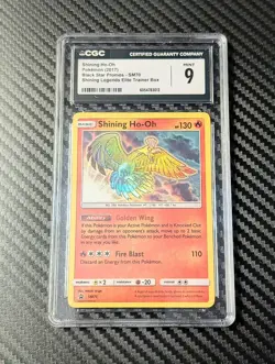 CGC 9 Shining Ho-Oh Holo Promo Shining Legends-Pokemon Card #SM70-FREE SHIPPING! - Image 1