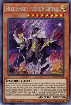 Yugioh! HP Mekk-Knight Purple Nightfall - MP18-EN183 - Secret Rare - 1st Edition - Image 1