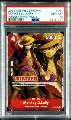 PSA 10 Monkey D. Luffy Winner Pack Vol. 1 #P-007 One Piece English Promo - Image 1