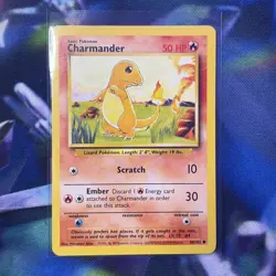 Pokemon TCG Charmander Base Set, Unlimited Common Card 46/102, 1999 Vintage LP - Image 1
