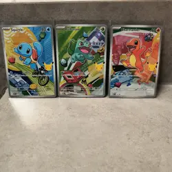 Mint 3 Card Set! Pokemon TCG First Partner Illustration Collection Kanto GEN 1 - Image 1