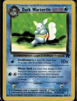 Dark Wartortle Uncommon Team Rocket 46/82 Water Unlimited Pokemon Card - Image 1