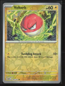 Voltorb Common Professor Program Promos 100/165 NM Pokemon Card Reverse Holo - Image 1
