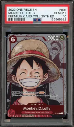 One Piece CCG Monkey.D.Luffy Premium Card Coll. 25th Ed P-001 PSA 10 Gem Mint - Image 1
