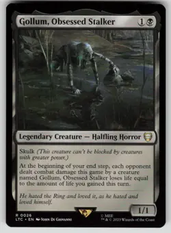 Gollum, Obsessed Stalker Commander: The Lord of the Rings 26 MTG NM - Image 1