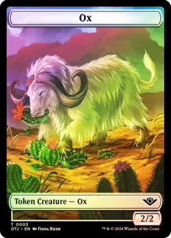 2x Foil Ox/Mercenary Token, OTJ Tokens, MTG, 2 pack, Magic - Image 1