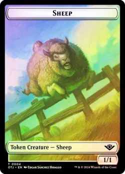 2x Foil Sheep/Mercenary Token, OTJ Tokens, MTG, 2 pack, Magic - Image 1