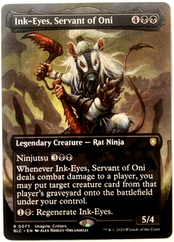 MTG Ink-Eyes, Servant of Oni BORDERLESS Commander: Bloomburrow 0077 NM - Image 1