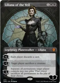 Liliana of the Veil (Borderless, Foil, #373, NM) Dominaria United (DMU), MTG - Image 1
