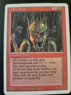 Goblin King Anthologies ATH MP MTG Goblin Tribal Lord 1998 - Image 1