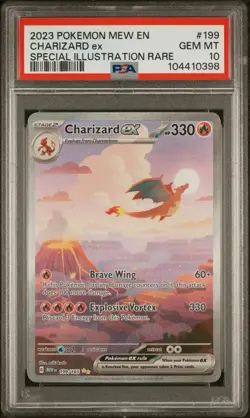 Pokemon TCG Charizard EX 199/165 Scarlet Violet 151 English Card PSA 10 GEM MINT - Image 1
