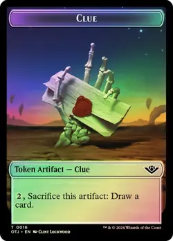 2x Foil Clue/Treasure Token, OTJ Tokens, MTG, 2 pack, Magic - Image 1