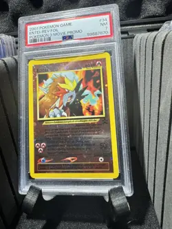 2001 POKEMON GAME MOVIE POKEMON 3 MOVIE PROMO #34 ENTEI-REVERSE FOIL PSA 7 - Image 4