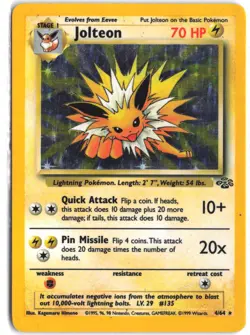 Jolteon 4/64 Holo Rare Jungle Pokemon Unlimited Holo - Image 1