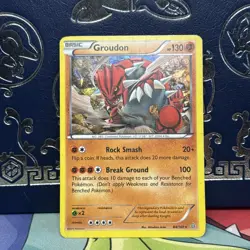 Pokemon TCG Groudon 84/160 Primal Clash Holo Rare Cracked Ice MP - Image 1