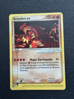 Groudon 2 EX #002 Regular Black Star Promo Pokemon 2003 MP - Image 1