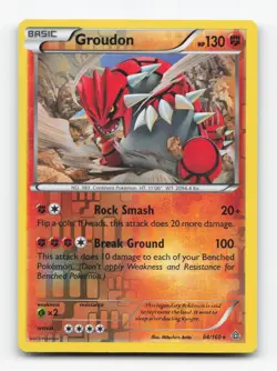 Pokemon TCG - Groudon 84/160 Lightly Played Rare Primal Clash Reverse Holo - Image 1