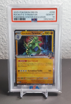 2025 POKEMON DRI POKEMON CENTER EXCLUSIVE #096 TEAM ROCKET'S TYRANITAR PSA 10 - Image 2