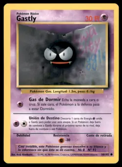 Pokemon Base Set Gastly #050/102 - Image 1