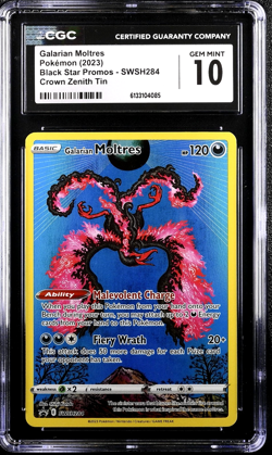 Galarian Moltres SWSH284 | Pokemon Sword & Shield Black Star Promos | CGC 10 GEM - Image 1