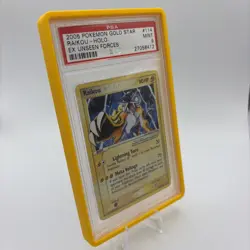 2005 Pokemon Raikou Gold Star EX Unseen Forces Holo #114 PSA 9 Gem Mint - Image 3