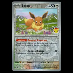 *1 Swirl* Eevee 074/131 2025 Pokemon Day Stamp Prismatic Evolutions Promo - Image 1