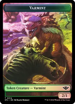 2x Foil Varmint/Treasure Token, OTJ Tokens, MTG, 2 pack, Magic - Image 1