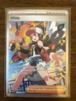 Pokemon TCG Hilda Trainer White Flare Holo Full Art SV 171/086 - Image 1