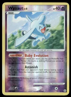 Pokemon Diamond and Pearl Reverse Holo Wynaut #42/130 - Image 1