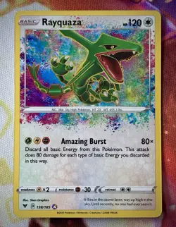 Pokemon Rayquaza 138/185 Swsh04: Vivid Voltage Holo Near Mint Nm - Image 1