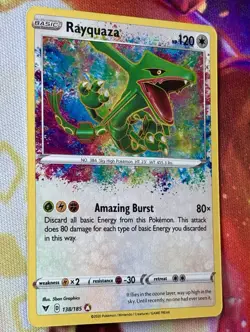 Pokemon Rayquaza 138/185 Swsh04: Vivid Voltage Holo Near Mint Nm - Image 3