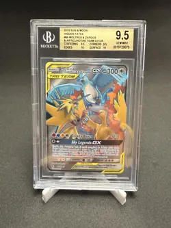 Pokemon Moltres & Zapdos & Articuno GX 66/68 Hidden Fates Holo BGS 9.5 - Image 1