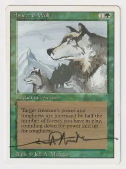 Signed Aspect of Wolf HP Revised Edition Artist Jeff A. Menges 1994 MTG Magic! - Image 1