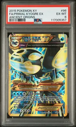 2015 Pokemon XY Ancient Origins Primal Kyogre 96/98 PSA 6 - Image 1