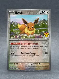 Pokemon - 074/131 Eevee Pokemon Day 2025 Reverse Cosmos Holo Promo Stamped NM - Image 1