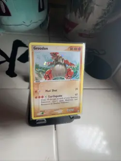 2004 Hidden Legends EX Secret Rare Pokemon 102/101 Groudon w/ Holo Swirl - Image 1