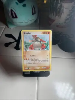 2004 Hidden Legends EX Secret Rare Pokemon 102/101 Groudon w/ Holo Swirl - Image 2
